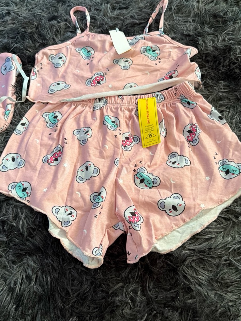 Girls Pink Koala-Print Pajama Set - Kids Sleepwear